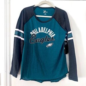 NFL Eagles Women’s long sleeve color block tee - NWT